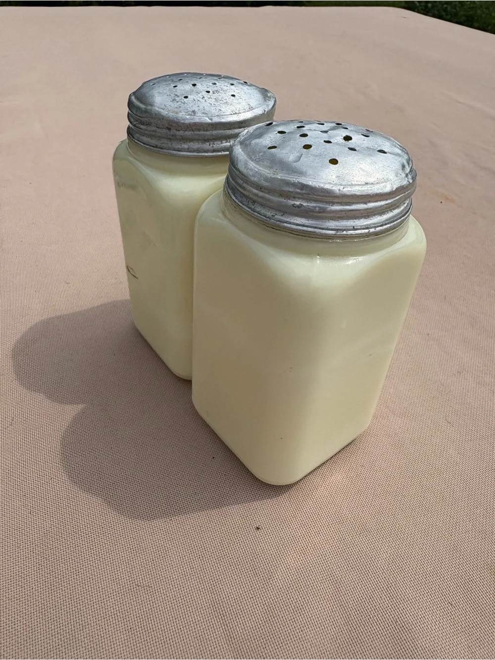 Vintage McKee Glass Company Custard Glass Salt and Pepper Shakers 1930’s